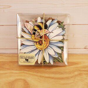 Bee And Daisy Cork Coasters Set Of 4 By Santa Barbara Ceramic Design Springtime